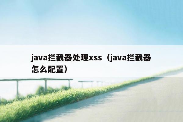 java拦截器处理xss（java拦截器怎么配置）