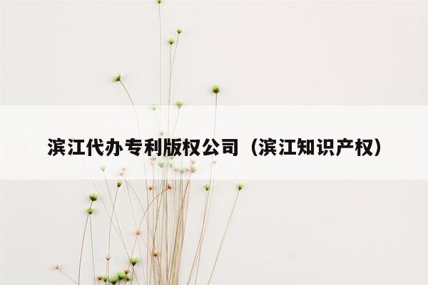 滨江代办专利版权公司（滨江知识产权）