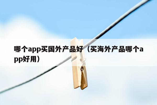 哪个app买国外产品好（买海外产品哪个app好用）