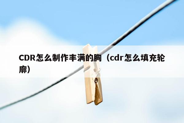 CDR怎么制作丰满的胸（cdr怎么填充轮廓）