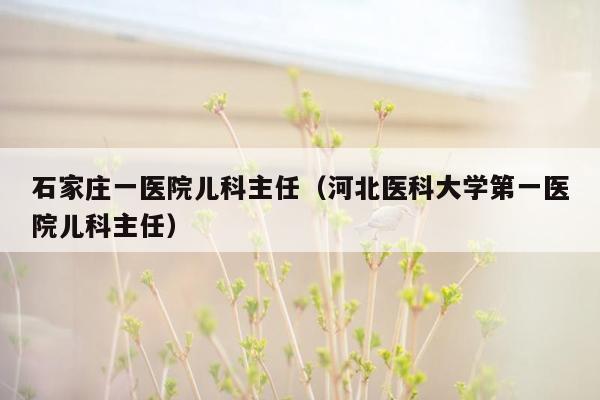 石家庄一医院儿科主任（河北医科大学第一医院儿科主任）