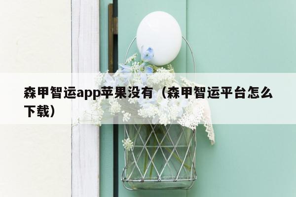 森甲智运app苹果没有（森甲智运平台怎么下载）