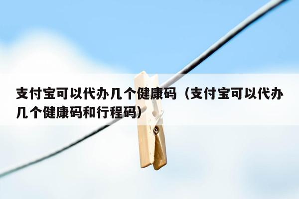 支付宝可以代办几个健康码（支付宝可以代办几个健康码和行程码）