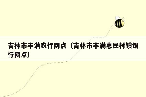 吉林市丰满农行网点（吉林市丰满惠民村镇银行网点）