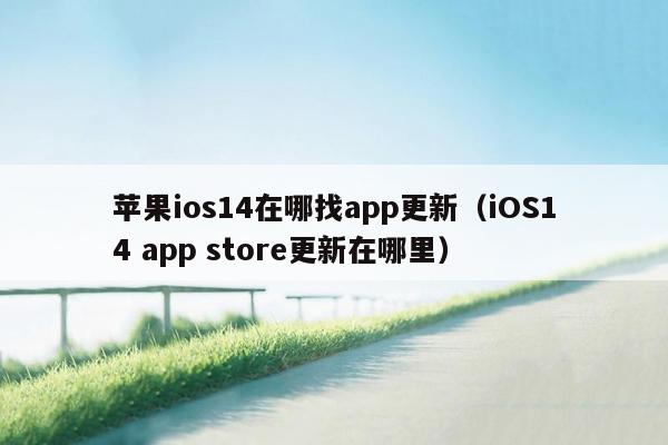 苹果ios14在哪找app更新（iOS14 app store更新在哪里）