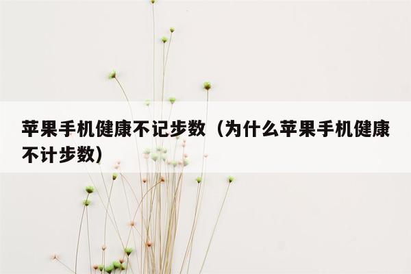 苹果手机健康不记步数（为什么苹果手机健康不计步数）