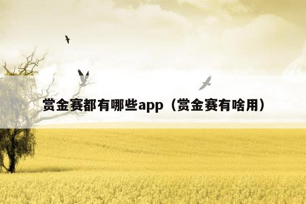 赏金赛都有哪些app（赏金赛有啥用）