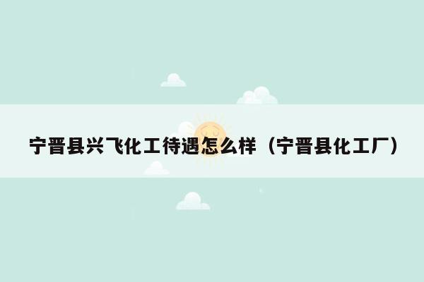 宁晋县兴飞化工待遇怎么样（宁晋县化工厂）