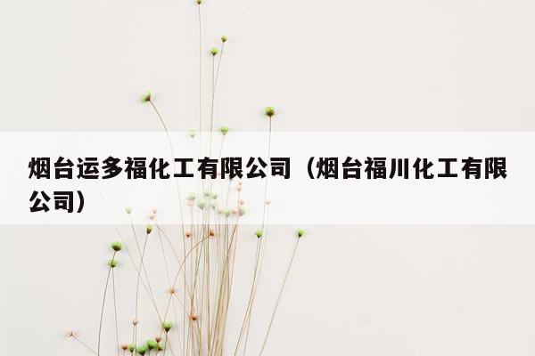 烟台运多福化工有限公司（烟台福川化工有限公司）