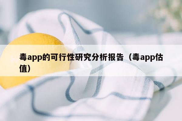 毒app的可行性研究分析报告（毒app估值）