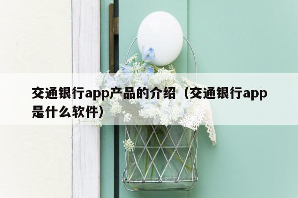 交通银行app产品的介绍（交通银行app是什么软件）