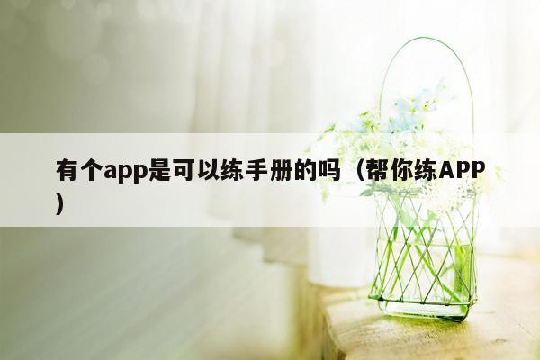 有个app是可以练手册的吗（帮你练APP）