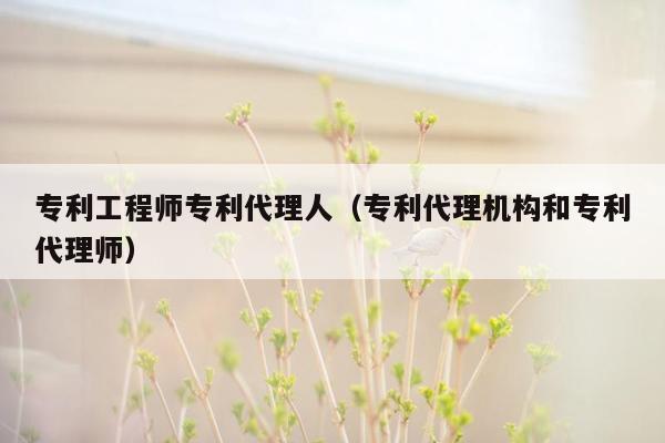 专利工程师专利代理人（专利代理机构和专利代理师）