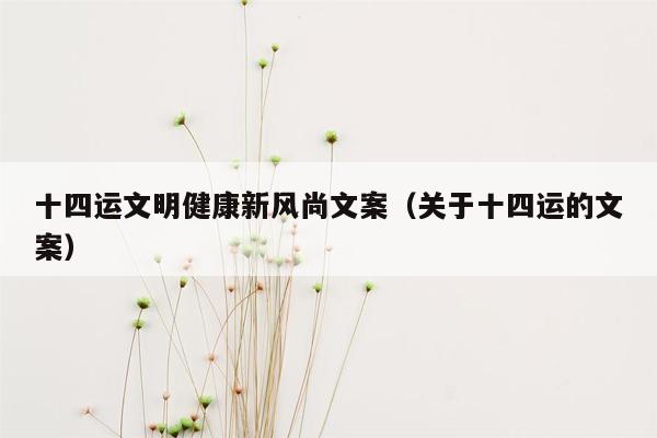 十四运文明健康新风尚文案（关于十四运的文案）