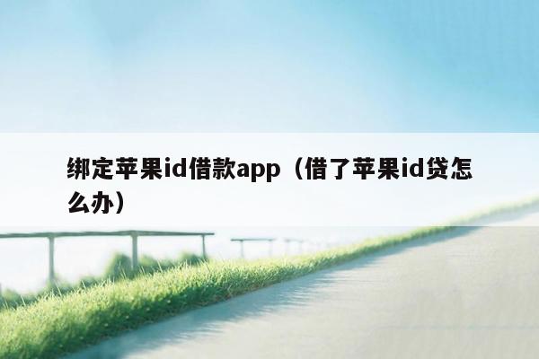 绑定苹果id借款app（借了苹果id贷怎么办）