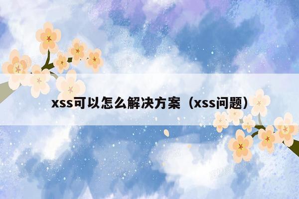 xss可以怎么解决方案（xss问题）