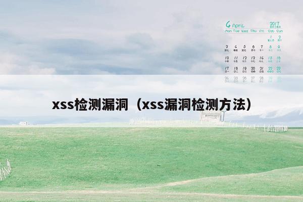 xss检测漏洞（xss漏洞检测方法）