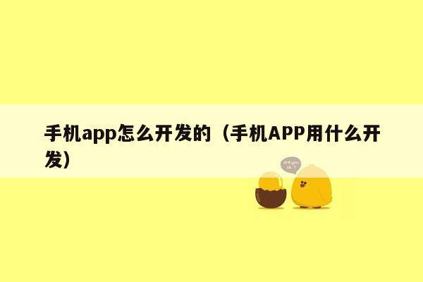 手机app怎么开发的（手机APP用什么开发）