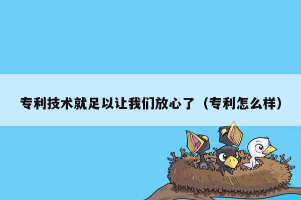 专利技术就足以让我们放心了（专利怎么样）