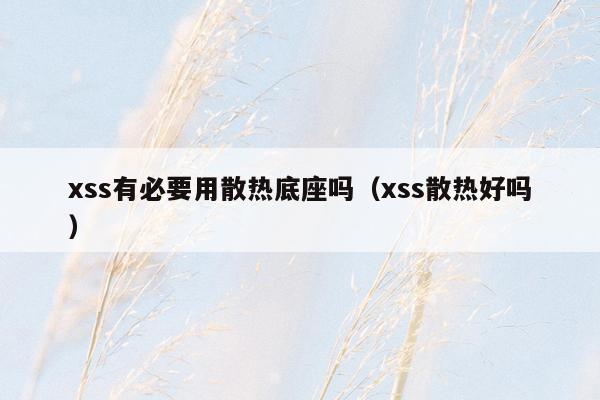 xss有必要用散热底座吗（xss散热好吗）