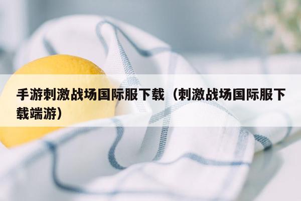 手游刺激战场国际服下载（刺激战场国际服下载端游）