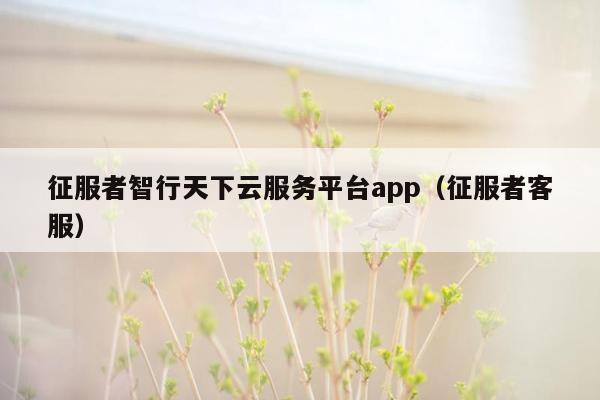 征服者智行天下云服务平台app（征服者客服）