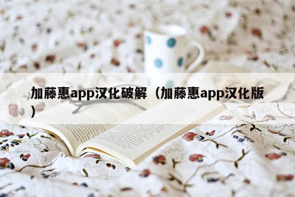 加藤惠app汉化破解（加藤惠app汉化版）