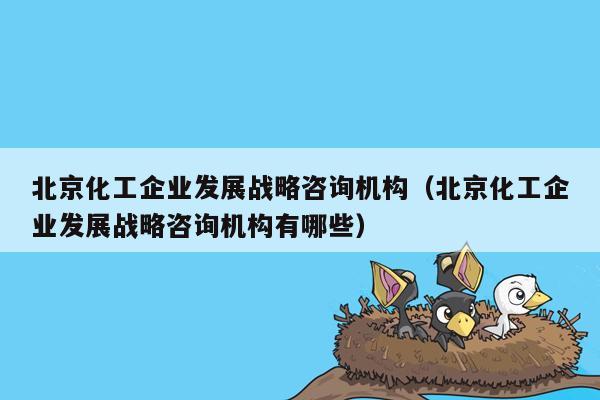 北京化工企业发展战略咨询机构（北京化工企业发展战略咨询机构有哪些）