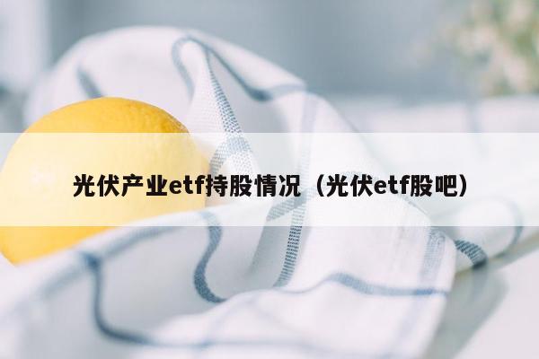 光伏产业etf持股情况（光伏etf股吧）