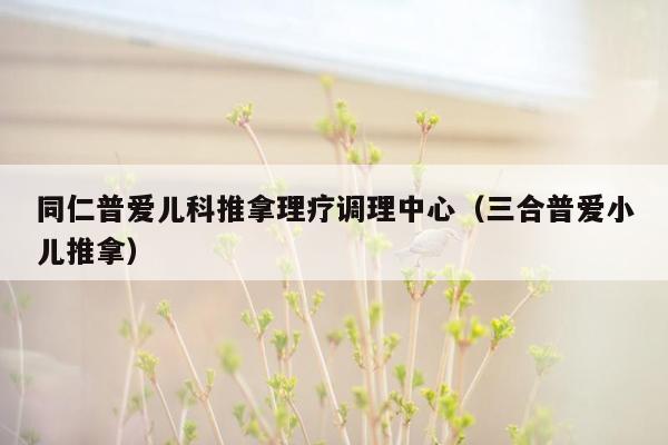 同仁普爱儿科推拿理疗调理中心（三合普爱小儿推拿）