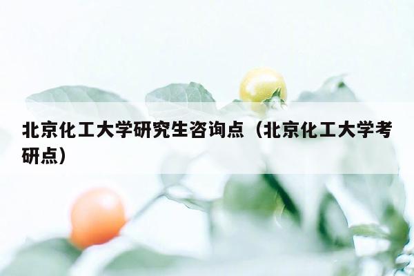 北京化工大学研究生咨询点（北京化工大学考研点）