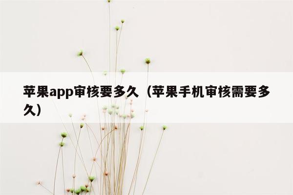 苹果app审核要多久（苹果手机审核需要多久）