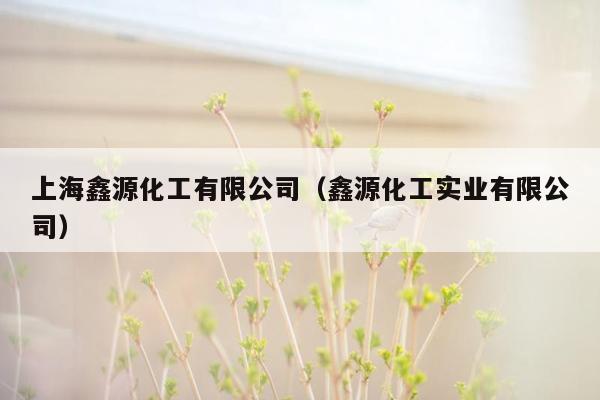 上海鑫源化工有限公司（鑫源化工实业有限公司）