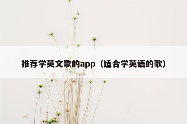 推荐学英文歌的app（适合学英语的歌）