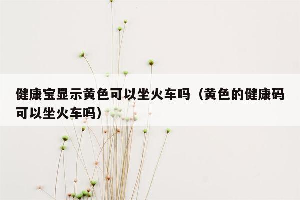 健康宝显示黄色可以坐火车吗（黄色的健康码可以坐火车吗）