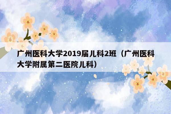 广州医科大学2019届儿科2班（广州医科大学附属第二医院儿科）