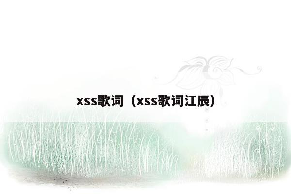 xss歌词（xss歌词江辰）