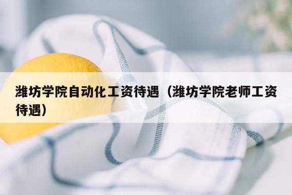 潍坊学院自动化工资待遇（潍坊学院老师工资待遇）