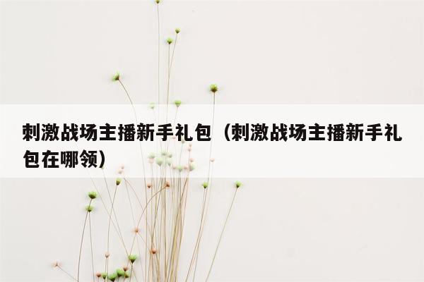 刺激战场主播新手礼包（刺激战场主播新手礼包在哪领）