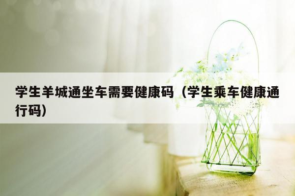 学生羊城通坐车需要健康码（学生乘车健康通行码）