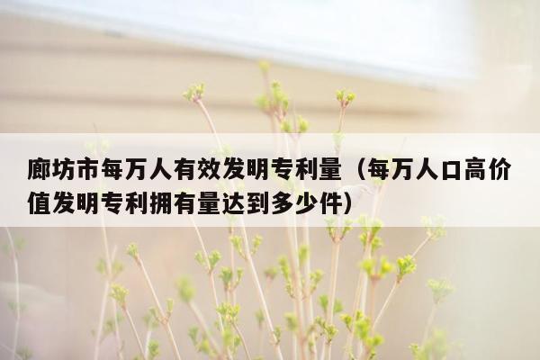 廊坊市每万人有效发明专利量（每万人口高价值发明专利拥有量达到多少件）