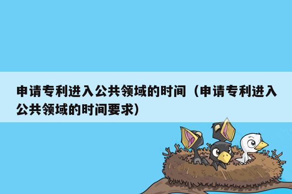 申请专利进入公共领域的时间（申请专利进入公共领域的时间要求）