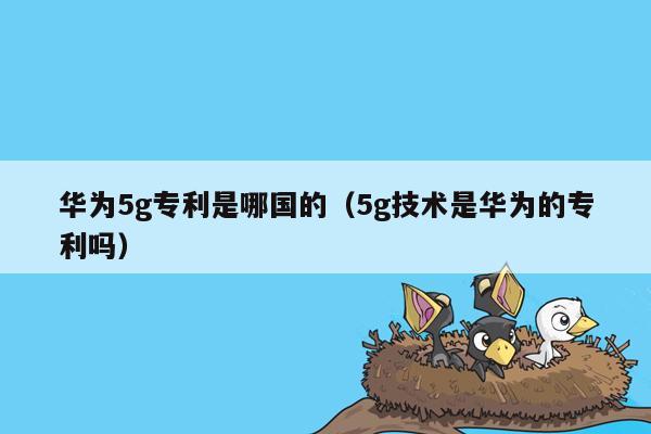 华为5g专利是哪国的（5g技术是华为的专利吗）