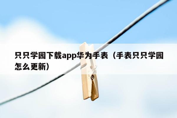 只只学园下载app华为手表（手表只只学园怎么更新）