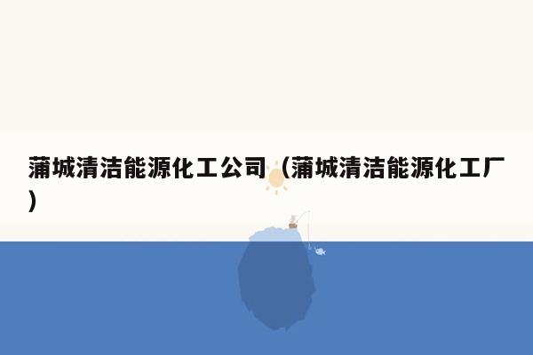 蒲城清洁能源化工公司（蒲城清洁能源化工厂）