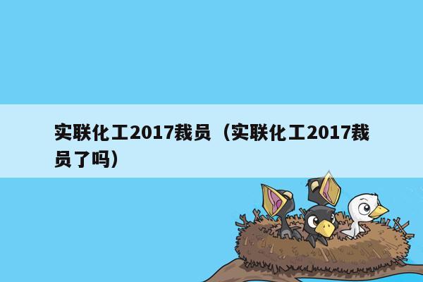 实联化工2017裁员（实联化工2017裁员了吗）