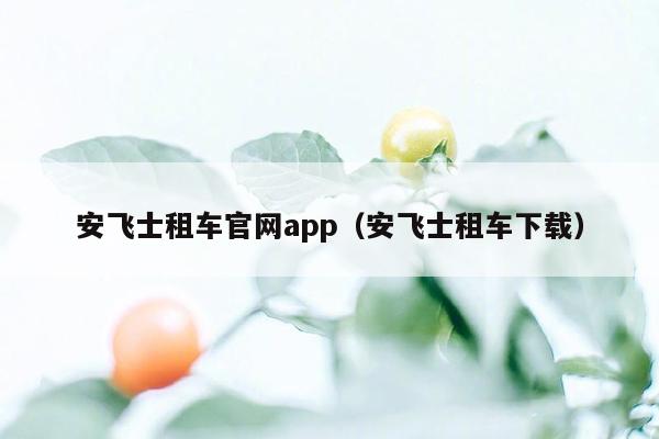 安飞士租车官网app（安飞士租车下载）