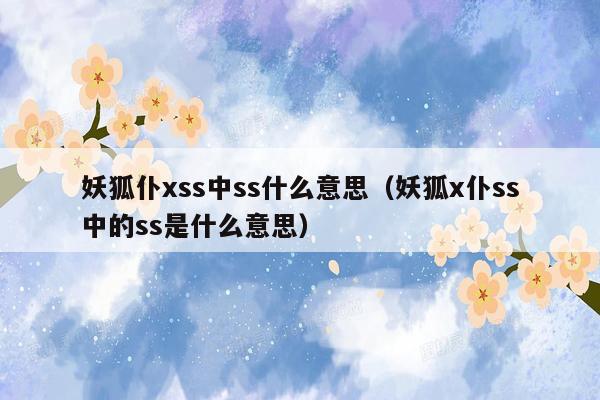 妖狐仆xss中ss什么意思（妖狐x仆ss中的ss是什么意思）