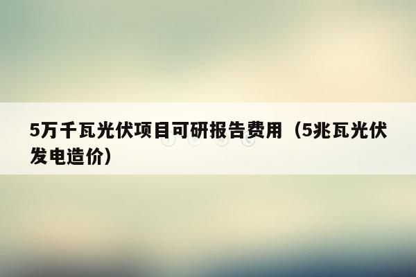 5万千瓦光伏项目可研报告费用（5兆瓦光伏发电造价）