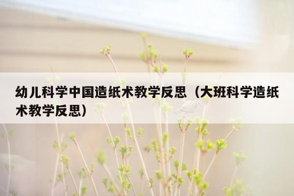 幼儿科学中国造纸术教学反思（大班科学造纸术教学反思）